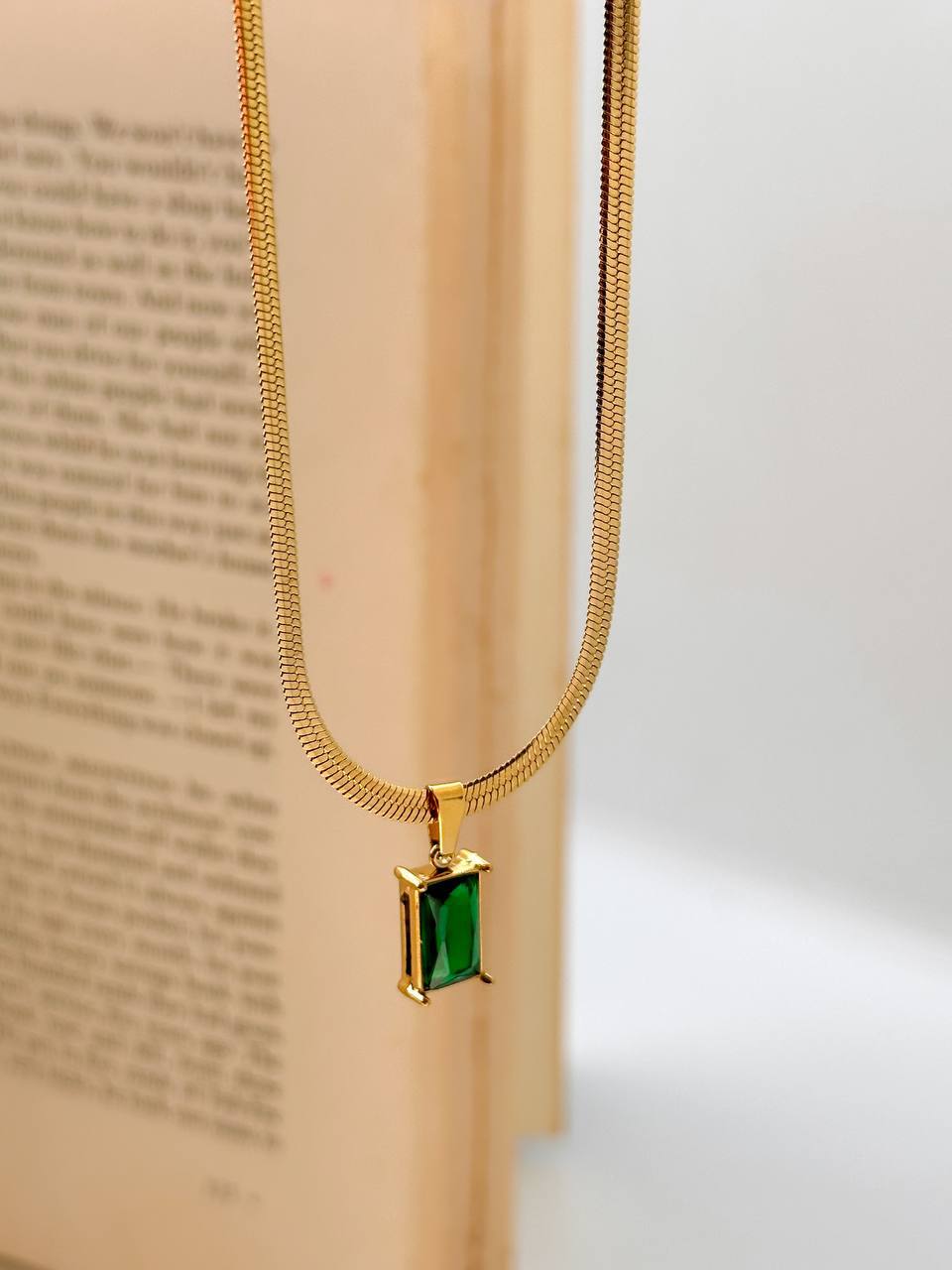 Green stone necklace