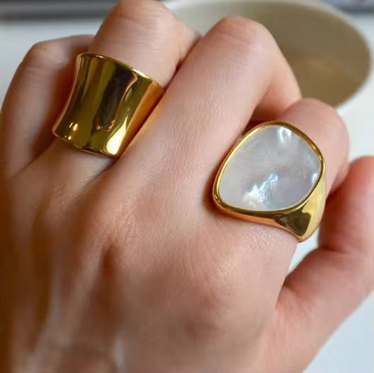 White stone ring