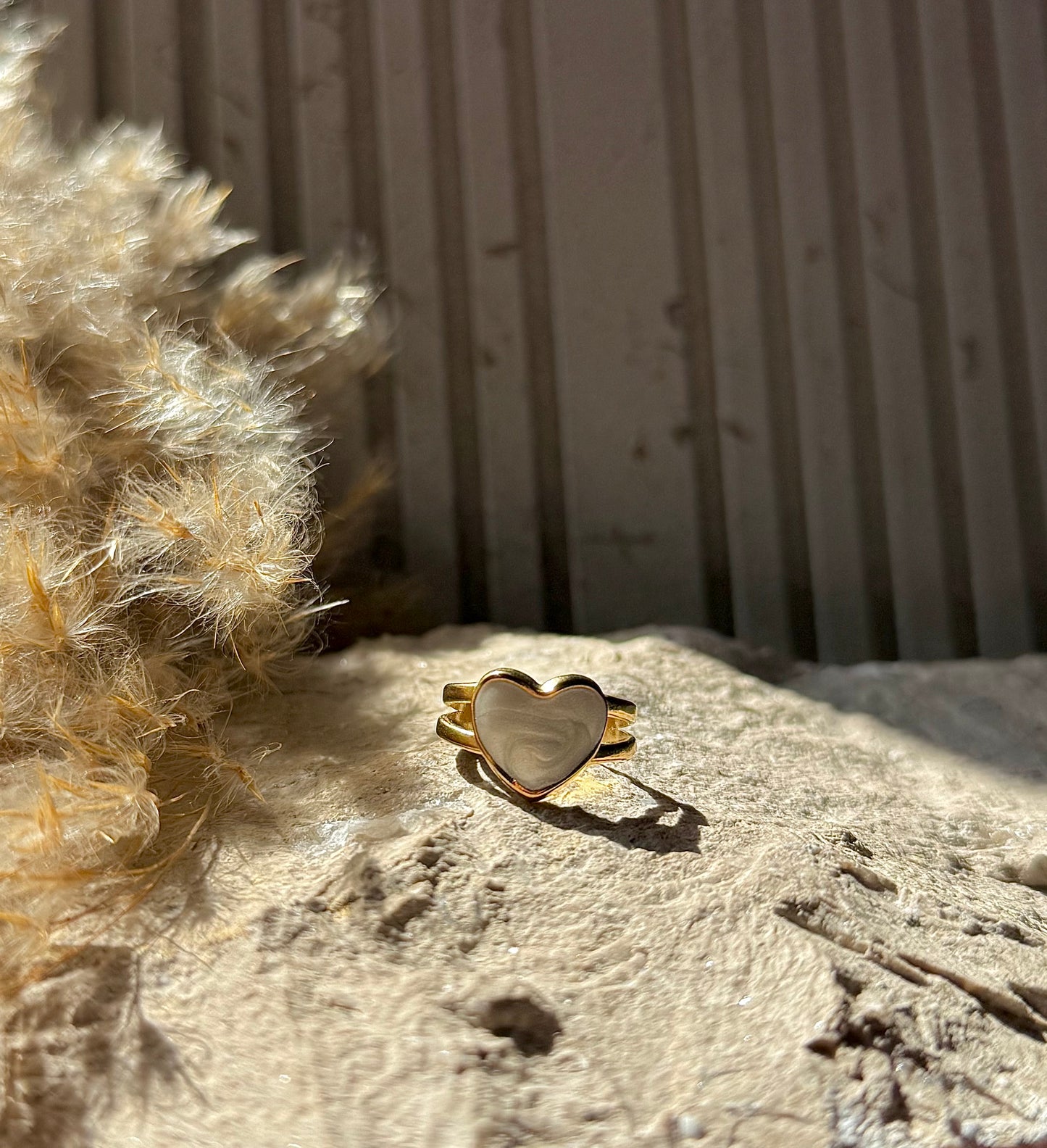 White heart ring