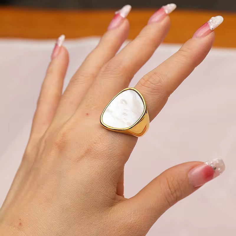 White stone ring