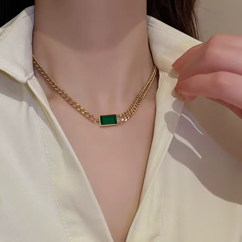 Green stone necklace