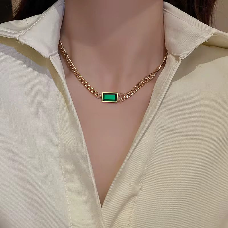 Green stone necklace